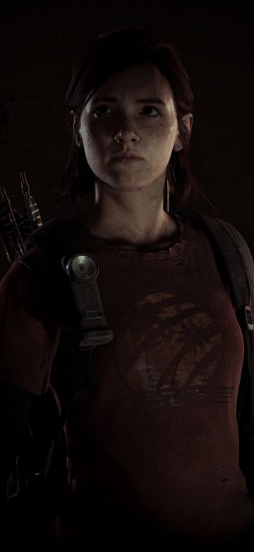 Ellie Williams, Dark background, The Last of Us Part II, 5K