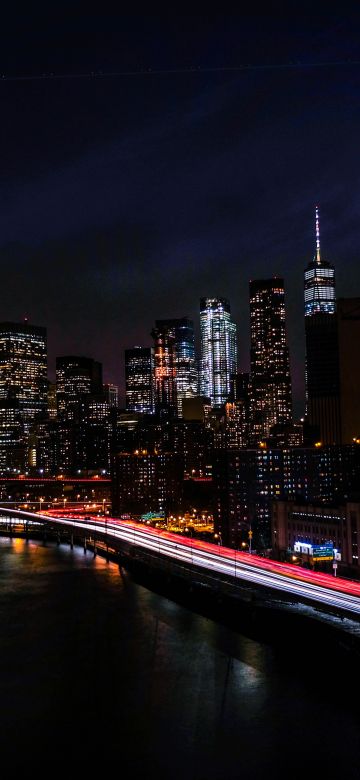 New York City, Night view, Cityscape, City lights, Timelapse, Night traffic, 5K, Aesthetic