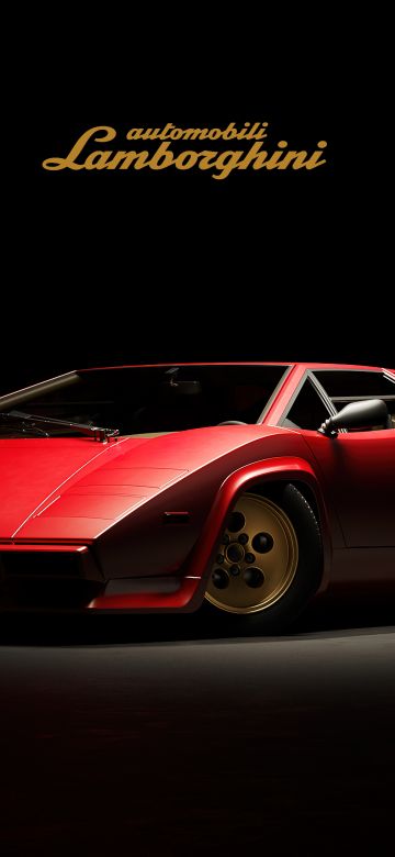 Lamborghini Countach, Dark aesthetic, Classic cars, 5K, Dark background, Red cars