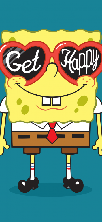 SpongeBob, Get Happy, SpongeBob smiley face, SpongeBob SquarePants, 5K