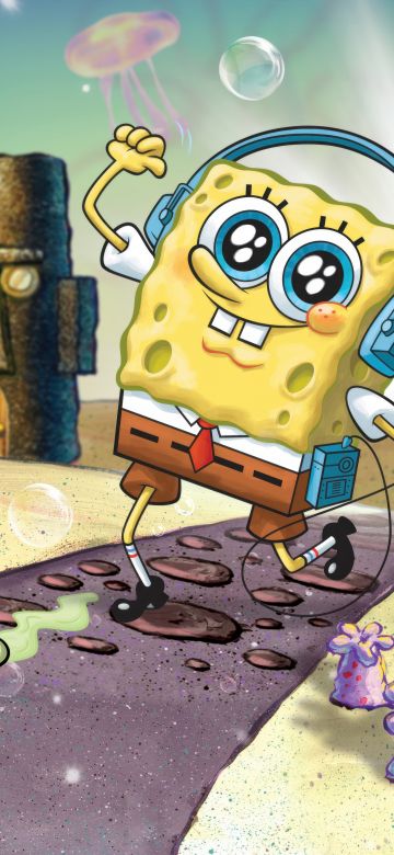 SpongeBob SquarePants, Comedy, Funny, Cartoon, Patrick Star, Gary the Snail, 5K, SpongeBob smiley face