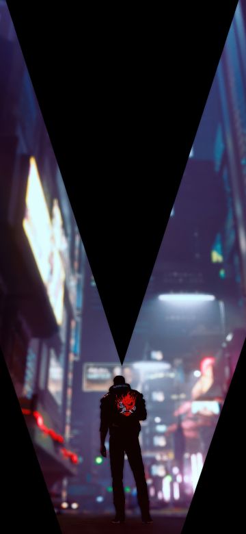 V (Cyberpunk), Poster, Cyberpunk 2077, Dark background, 5K, Game poster, Video Game