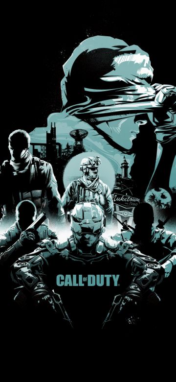 Call of Duty, AMOLED, Video Game, Game poster, 5K, 8K, Black background, Illustration