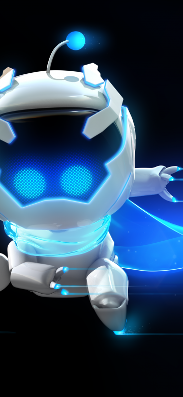 Astro Bot, Black background, 5K, 2024 Games, Robot, PlayStation 5, AMOLED