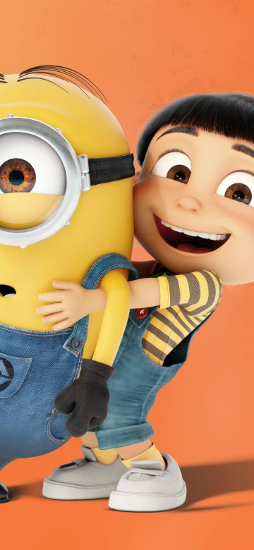 Agnes, Minion, Despicable Me, 5K, 8K, Orange background