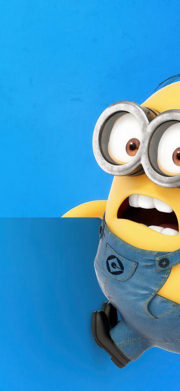 Minion, Despicable Me, Blue background, 5K