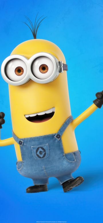 Minion, 8K, Blue background, 5K, Despicable Me