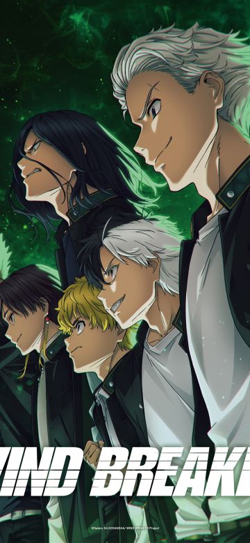 Wind Breaker, 5K, Green background, Haruka Sakura, Akihiko Nirei, Hayato Suo, Anime series