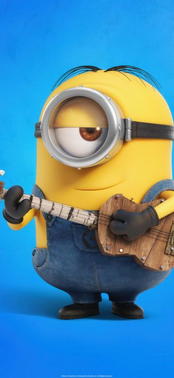 Stuart, Minion, 5K, 8K, Blue background, Despicable Me