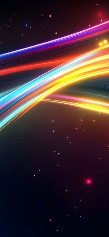 Colorful, Neon trails, Dynamic, Energy, Galaxy, Futuristic, 5K, 8K, Cosmic