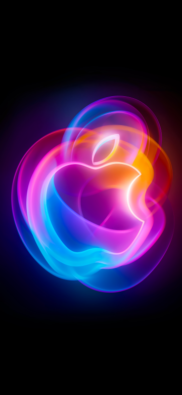 Its Glowtime, Apple Event, Dark aesthetic, 5K, Black background, AMOLED, Colorful art, Apple logo, Vibrant