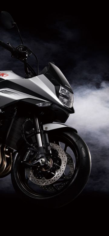 Suzuki GSX-S1000S Katana, Black background, Smoke, 5K, 8K