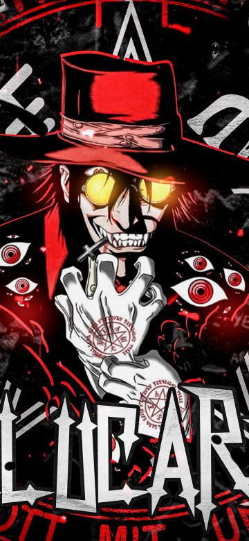 Alucard, AI art, Hellsing, Red background, 5K