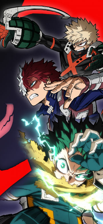 My Hero Academia: You're Next, Poster, 2024 Movies, Red background, Izuku Midoriya, 5K