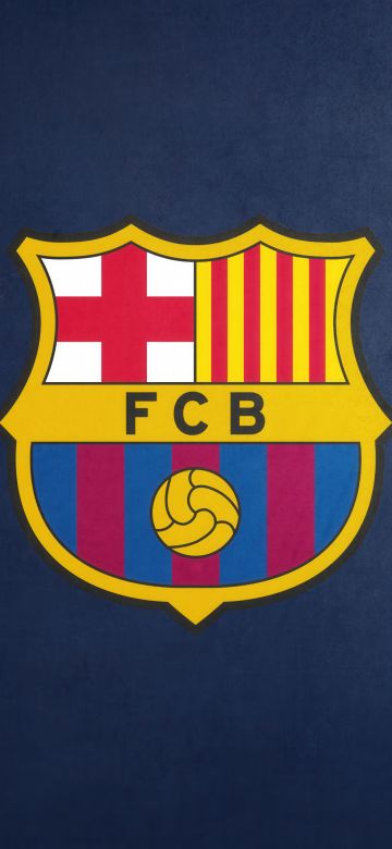 FCB, Navy blue background, FC Barcelona, Crest, 5K