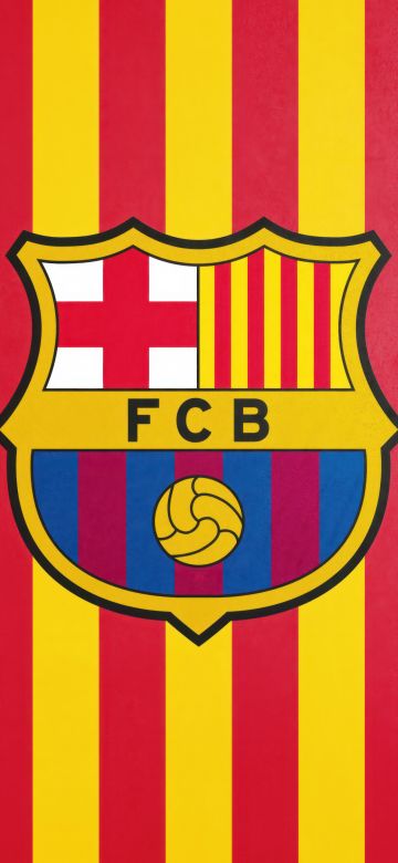 FCB, Yellow background, FC Barcelona, Crest