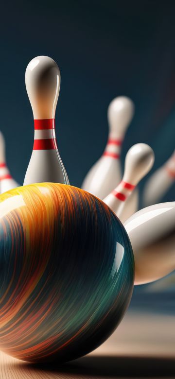 Bowling, 5K, AI art, Bowling ball, Bowling pins