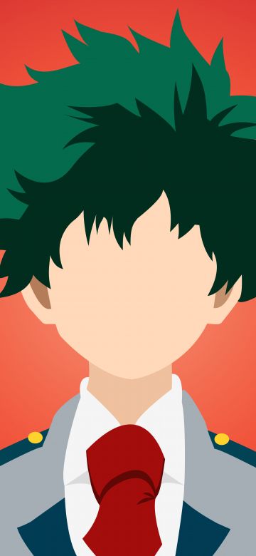 Izuku Midoriya, Faceless, Illustration, Orange background, My Hero Academia, 5K, 8K, 10K