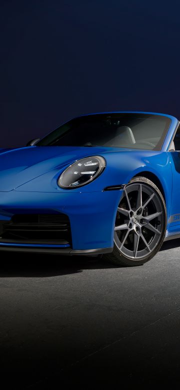 Porsche 911 Carrera T Cabriolet, 2024, 5K, Dark background