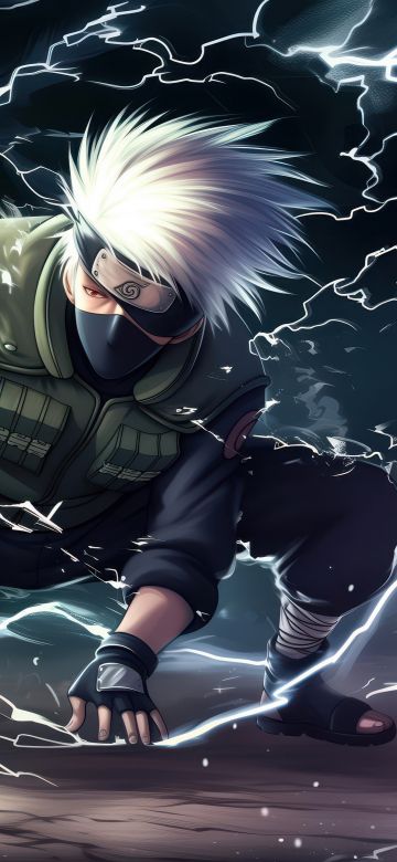 Kakashi Hatake, Artwork, AI art, Naruto, 5K