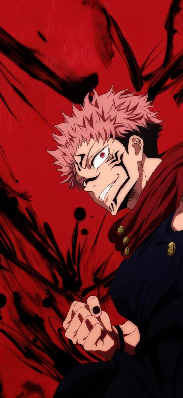 Sukuna, Red background, Jujutsu Kaisen, 5K