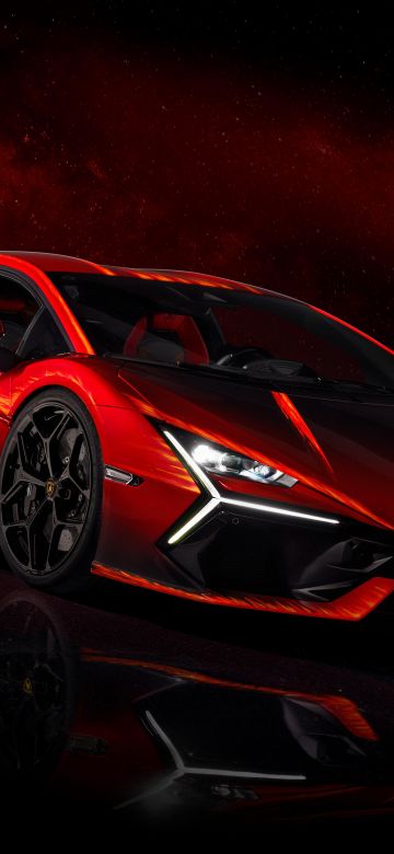 Lamborghini Revuelto Opera Unica, 10K, Red background, 8K, 5K