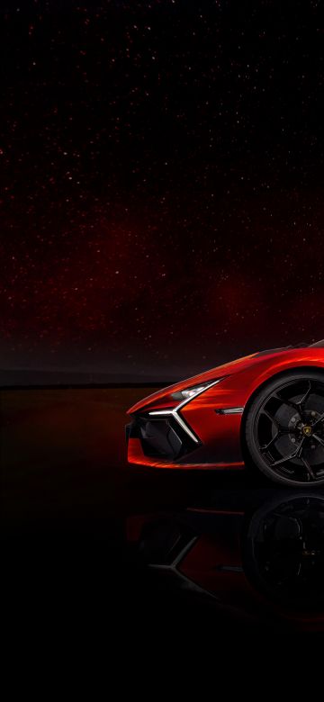 Lamborghini Revuelto Opera Unica, Red background, 8K, 5K