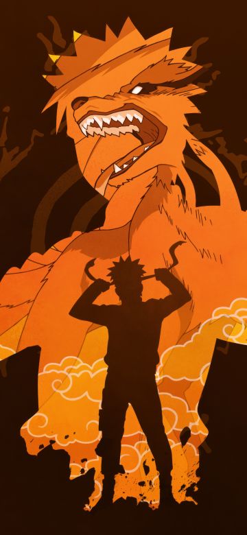 Naruto Uzumaki, Kuromi, Naruto Shippuden, Brown background, 5K