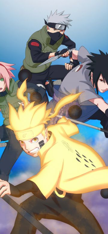 Naruto Team 7, Poster, 5K, Kakashi Hatake, Sasuke Uchiha, Sakura Haruno, Naruto Uzumaki