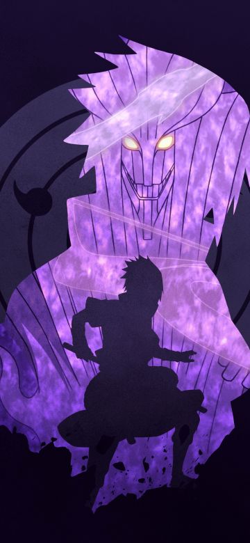 Sasuke Uchiha, Susanoo mode, Purple aesthetic, Purple background, Dark purple, 5K, Naruto, Mangekyo Sharingan