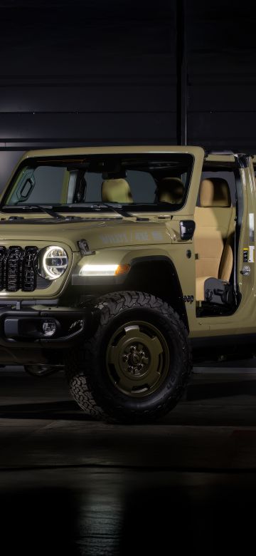 Jeep Wrangler Unlimited 4xe Willys Special Edition, 2025, 5K, Dark background, Jeep Wrangler Unlimited