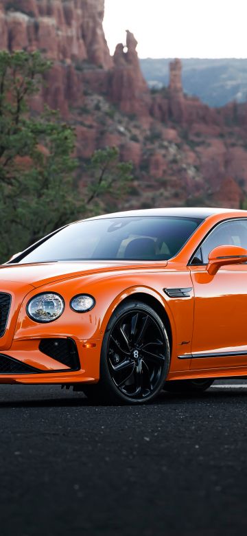 Bentley Flying Spur Speed, Orange cars, Luxury Sedan, 2025, 5K, 8K