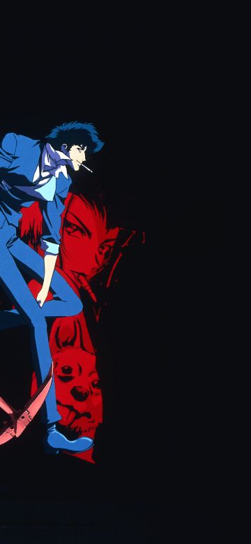 Cowboy Bebop, Dark background, Faye Valentine, Spike Spiegel, 5K