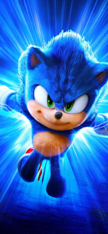 Sonic the Hedgehog 3, Blue aesthetic, 2024 Movies, 5K, 8K, Blue background