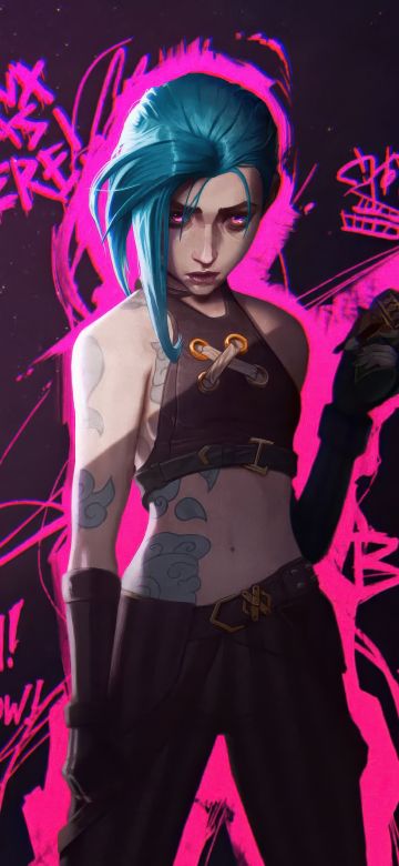 Jinx, Pink aesthetic, Arcane: League of Legends, 5K