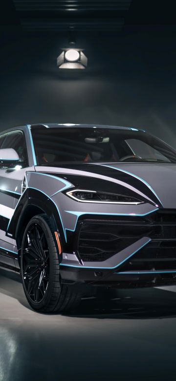 Lamborghini Urus SE, Dark background, 5K, Plug-in Hybrid SUV