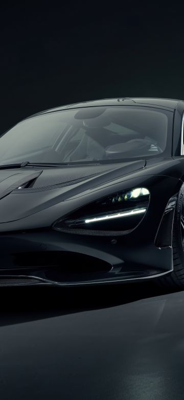 Novitec McLaren 750S, 2024, 5K, Black cars, Dark aesthetic, Dark background