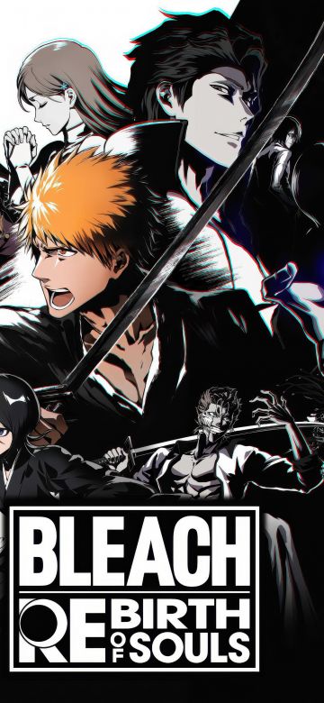 Bleach Rebirth of Souls, Key Art, 2025 Games, 5K, Black and White, Rukia Kuchiki, Ichigo Kurosaki, Sosuke Aizen