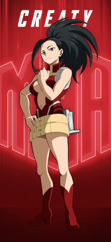 Momo Yaoyorozu, My Hero Academia, Season 7, 5K, Red background