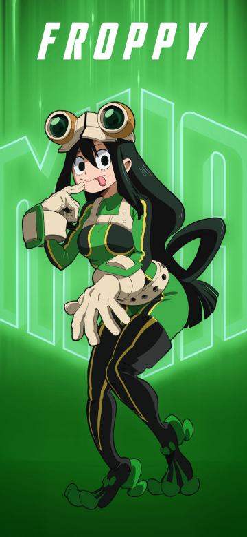 Tsuyu Asui (Froppy), My Hero Academia, Season 7, 5K, Green background