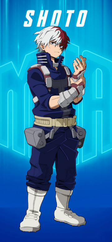 My Hero Academia, Shoto Todoroki, Season 7, 5K, Blue background