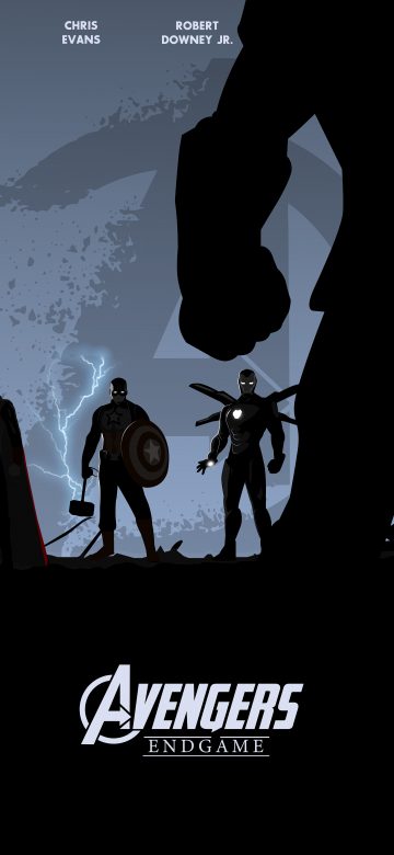 Avengers: Endgame, Thor, Captain America, Iron Man, Thanos, Illustration, Black