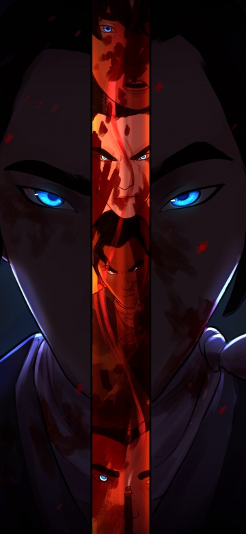 Blue Eye Samurai, Mizu, Dark background, 5K