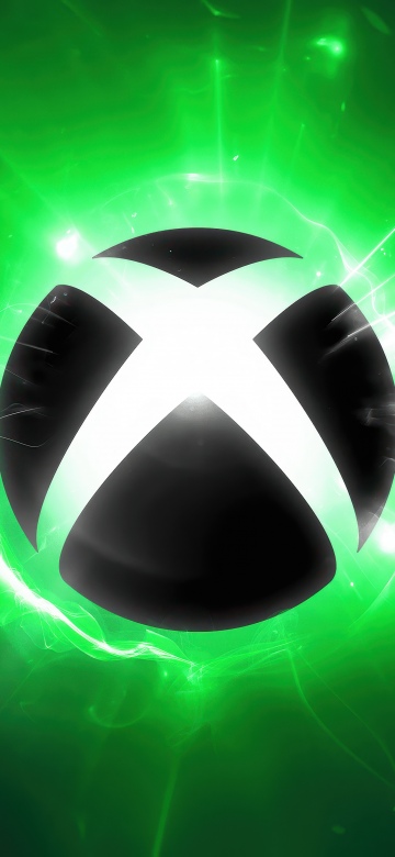 Xbox logo, Green aesthetic, 5K, Green background, Glowing