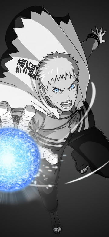 Naruto Rasengan, Dark background, Naruto Uzumaki, 5K, Dark theme