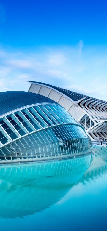 City of Arts and Sciences, Valencia, Spain, Pool, Blue hour, Sky view, Evening, Water, Reflection, 5K