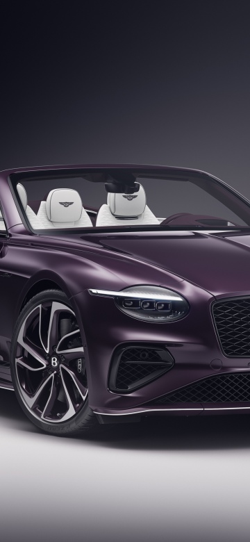 Bentley Continental GT Mulliner Convertible, 2025, 5K, 8K, Purple aesthetic