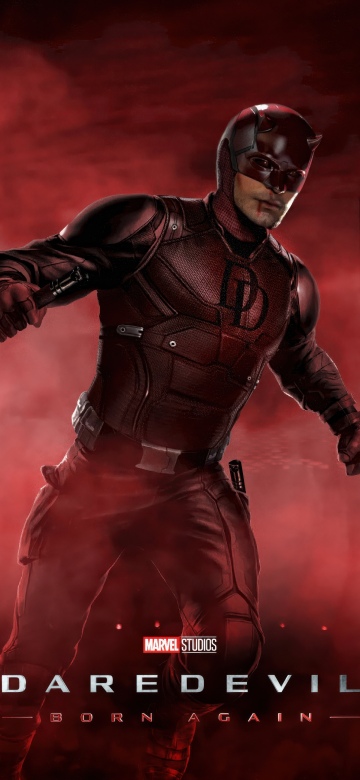 Daredevil: Born Again, Charlie Cox, Matt Murdock, Red aesthetic, Red background, 5K, 2025 series