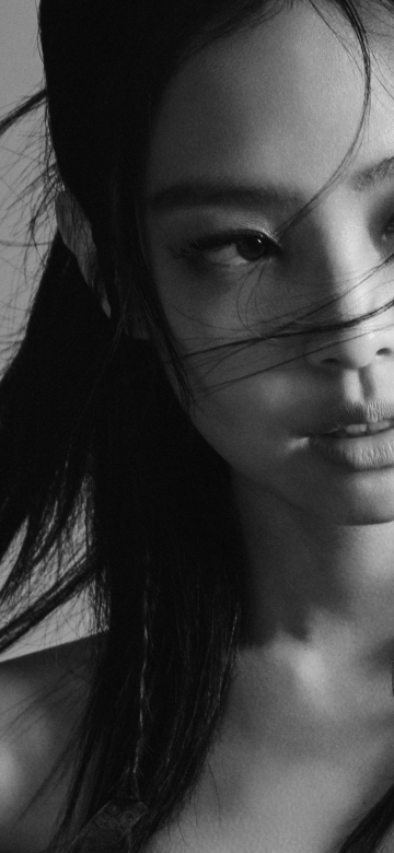 Jennie, Black and White, Photoshoot, 5K, Grey background, South Korean Singer, Monochrome, Elle Magazine