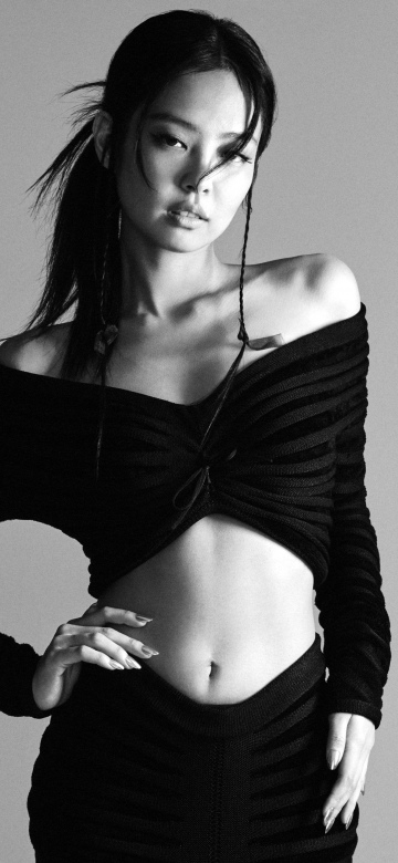 Jennie, Monochrome, Black and White, Photoshoot, 5K, South Korean Singer, Elle Magazine